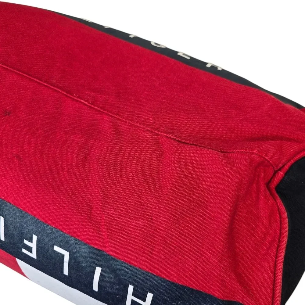 Vintage 90’s Tommy Hilfiger Big Flag Spell Out Duffel Bag Travel Gym